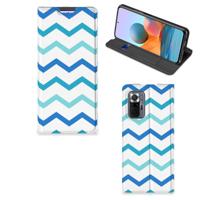 Xiaomi Redmi Note 10 Pro | Hoesje met Magneet | Zigzag Blauw Xiaomi Redmi Note 10 Pro | Hoesje met Magneet | Zigzag Blauw