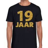 19e verjaardag cadeau t-shirt zwart met goud heren 2XL  -