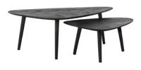 LABEL51 Organische Salontafel 'Rock' Mangohout, Set van 2 stuks, kleur Zwart