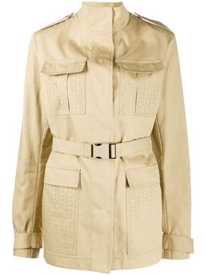 Off-White trench court à design perforé - Tons neutres