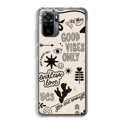 Good vibes: Xiaomi Redmi Note 10 Pro Transparant Hoesje