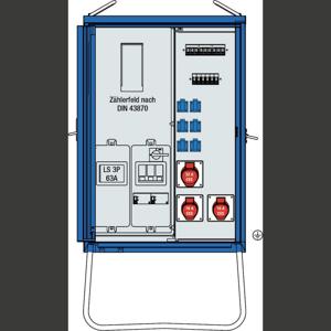 AS Schwabe A-V-E 3 44 kVA Bouwstroomverdeler 61833 400 V 80 A