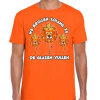 Bellatio Decorations Verkleed T-shirt voor heren - leeuwen - oranje - EK/WK voetbal supporter 2XL  -