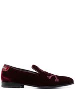 Philipp Plein mocassins en velours à broderies 20 mm - Rouge - thumbnail