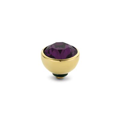 Melano Twisted Basic CZ Steentje Aubergine | Goud