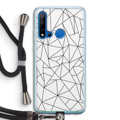 Geometrische lijnen zwart: Huawei P20 Lite (2019) Transparant Hoesje met koord