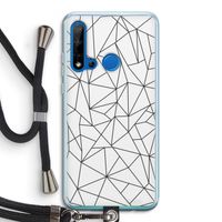 Geometrische lijnen zwart: Huawei P20 Lite (2019) Transparant Hoesje met koord