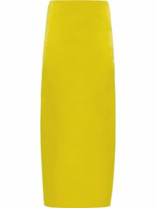 Prada jupe taille-haute à fente - Jaune