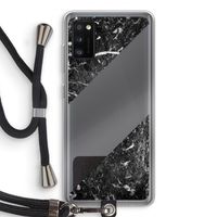 Zwart marmer: Samsung Galaxy A41 Transparant Hoesje met koord