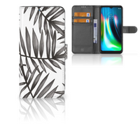 Motorola Moto G9 Play | E7 Plus Hoesje Leaves Grey - thumbnail