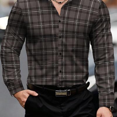 Bon&Bon Homme Men's Plaid Print Long Sleeve Shirt - Pink Regular Fit Multicolor-3 / XL