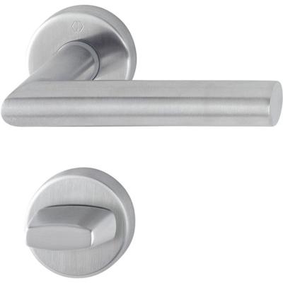 Hoppe deurkruk met wc-rozet - Amsterdam - deurdikte 37/42mm - RVS