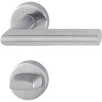 Hoppe deurkruk met wc-rozet - Amsterdam - deurdikte 37/42mm - RVS