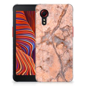 Samsung Galaxy Xcover 5 TPU Siliconen Hoesje Marmer Oranje