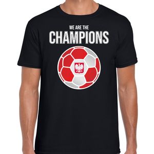 Polen EK/ WK supporter t-shirt we are the champions met Poolse voetbal zwart heren