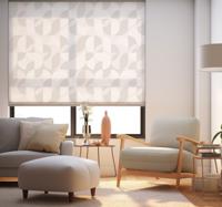 Retro witte tinten rolgordijn woonkamer
