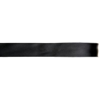 Hobby/decoratie satijnen lint - zwart - 1 cm x 25 meter - cadeauverpakking - polyester