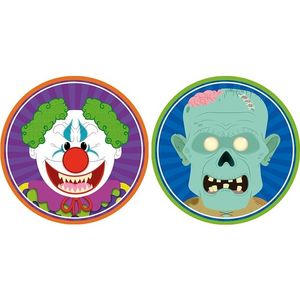 20x Halloween onderzetters horror clown en zombie