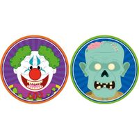 20x Halloween onderzetters horror clown en zombie - thumbnail