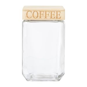 Opbergpot coffee -  glas/bamboe - 1.6 liter