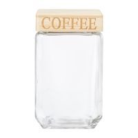 Opbergpot coffee -  glas/bamboe - 1.6 liter - thumbnail