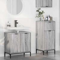 Badkamermeubelset met lade 2 pcs Grijs sonoma 39.5 x 36 x 88 cm