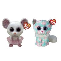 Ty - Knuffel - Beanie Boo's - Nina Mouse & Opal Cat - thumbnail