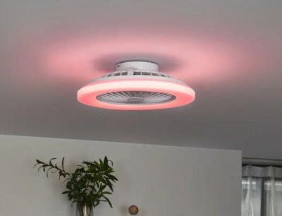 Plafondventilator wit Ø48,5 cm met dimbare RGB LED en afstandsbediening | QAZQA | QAZQA | QAZQA | QAZQA