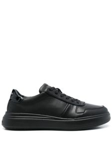 Calvin Klein baskets en cuir à plateforme - Noir