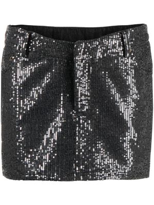 ROTATE BIRGER CHRISTENSEN minijupe brodée de sequins - Noir