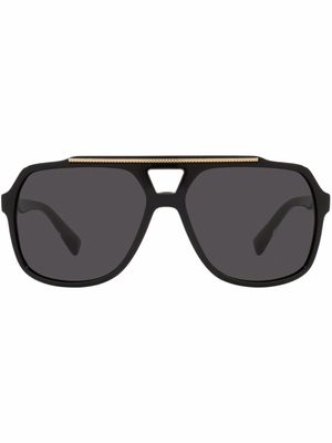 Dolce & Gabbana Eyewear lunettes de soleil oversize à monture aviateur - Noir