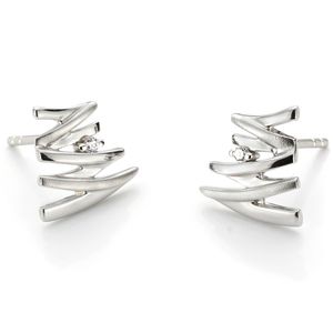 GALA DESIGN J0091 Oorknoppen Tokyo zilver-zirconia wit