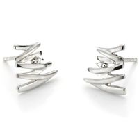 GALA DESIGN J0091 Oorknoppen Tokyo zilver-zirconia wit