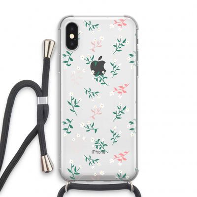 Small white flowers: iPhone XS Transparant Hoesje met koord