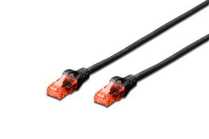 Digitus DK-1617-0025/BL RJ45 Netwerkkabel, patchkabel CAT 6 U/UTP 0.25 m Zwart Halogeenvrij, Verdraaide paren 1 stuk(s)