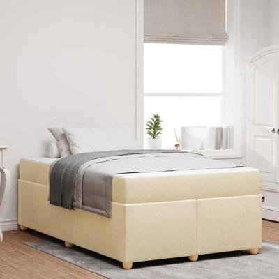 Bedframe met matras Crème 120 x 200 cm Stof