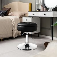Make-up Kruk met Opbergruimte 360° Draaibare Kruk in PU Leer In hoogte Verstelbaar (51-66cm)