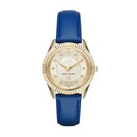 Horlogeband Armani Exchange AX5435 Leder Blauw 18mm