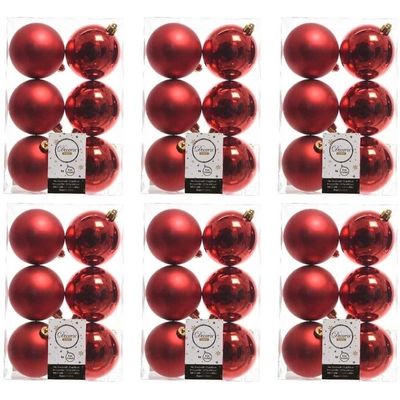 Kerstboom decoratie kerstballen mix kerst rood 36 stuks