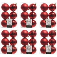 Kerstboom decoratie kerstballen mix kerst rood 36 stuks