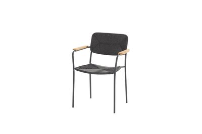 4SO Bora stapelstoel Antraciet teak