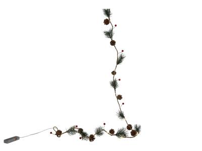 Guirlande red berry pineleaf 20LED 180cm