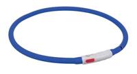TRIXIE LICHTGEVENDE HALSBAND HOND USB SILICONEN OPLAADBAAR ROYAL BLAUW