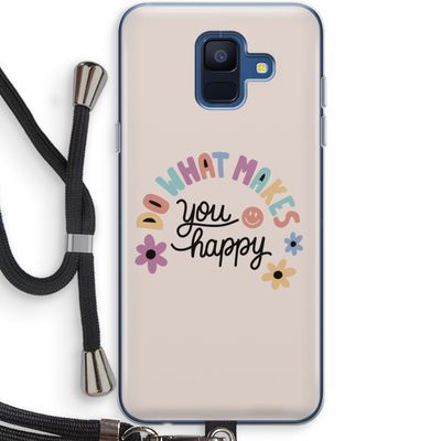 Happy days: Samsung Galaxy A6 (2018) Transparant Hoesje met koord