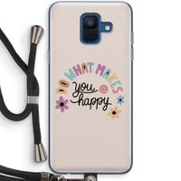 Happy days: Samsung Galaxy A6 (2018) Transparant Hoesje met koord