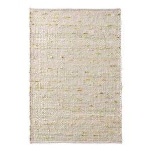 Tapeso Wollen vloerkleed handweef Oslo - crème|groen - 70x240 cm