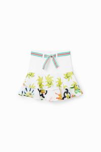 Minispijkerrok met ruches en zonnen - WHITE - 5/6