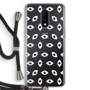 Eyes pattern: OnePlus 7 Transparant Hoesje met koord