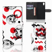 Telefoonhoesje met Naam Sony Xperia XA1 Skull Red