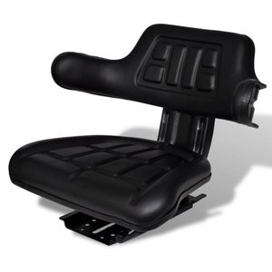 VidaXL Tractorstoel met rugleuning zwart
